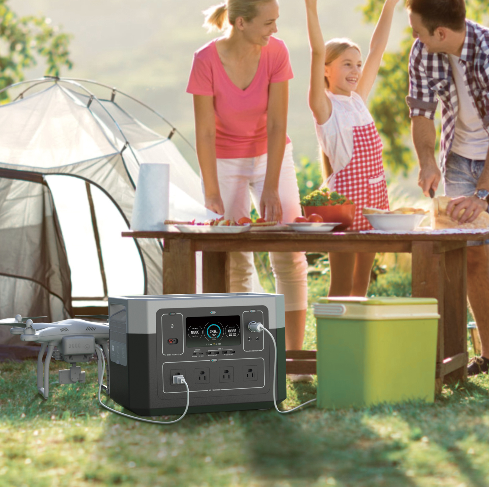 2000 ዋ High Capacity Solar Generator For Multi Way Charging
